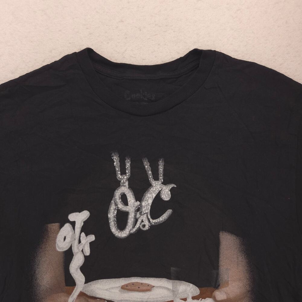 Cookies Casual Short Sleeve Crew Neck T-Shirt Mens Size Medium M Black
